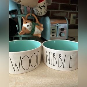Rae Dunn Dog food bowls set